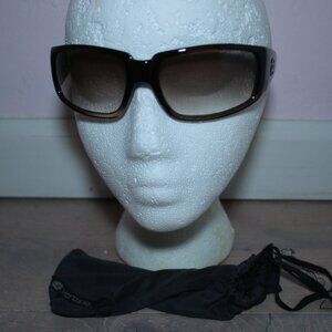 Von Zipper Black Wrap Rectangle Acetate Sunglasses